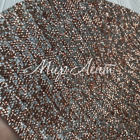 Стрази полотно клейове (№19076), гречка акрил бронза, смужка 1х39,5 см