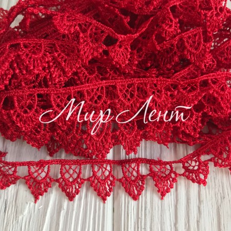 Мереживо макрамі "Софі", 1,8 см, червоне, метр
