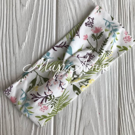 Пов'язка дитяча, 7 см, біла з гілочками, шт.