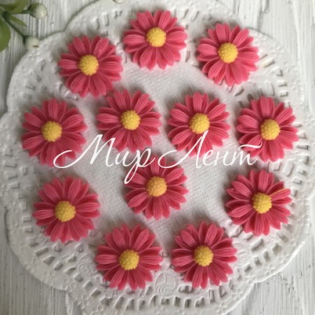 Серединка маргаритка, 2,2 см, коралловый, шт.