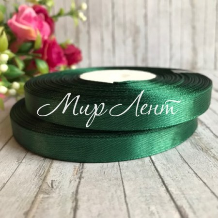 Атлас 0,9 см, темно-зелений, рулон 33 м