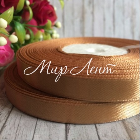 Атлас 0,9 см, золото, рулон 33 м