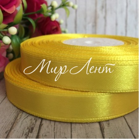 Атлас 1,2 см жовтий рулон 33 м