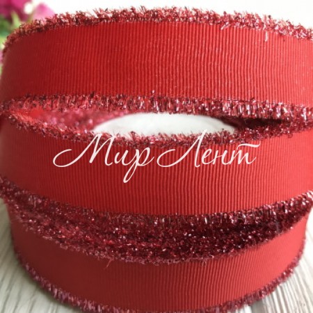 Репс бахрома, 2,5 см, красный, метр