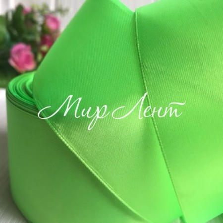 Атлас 5 см, темно-салатовый, рулон 33 м