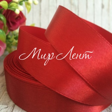 Атлас 2 см, червоний оксамит, метр