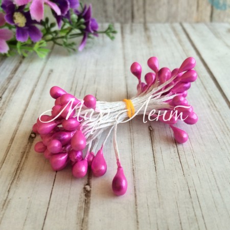 Тичинки великі, 4 мм, світло-малинові