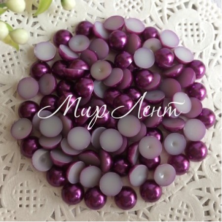 Напівбусина, 8 мм, темно-баклажановий, 100 шт.
