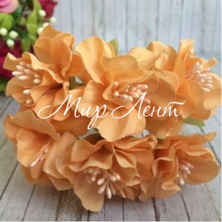 Хризантема (тканинна), 4,5 см, персикова