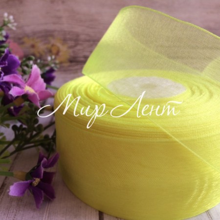 Органза 4 см, желтая, метр