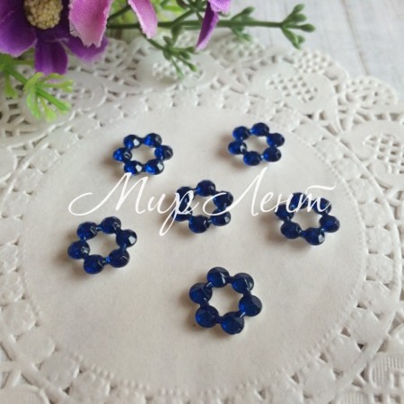 Серединка квіточка-ромбик (порожня), 11 мм, синій