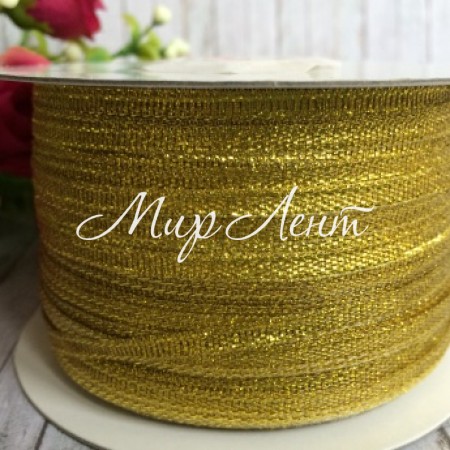 Парча 0,3 см, золото, рулон 229 м