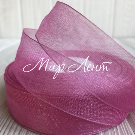 Органза 2,5 см, рожево-малиновий, метр