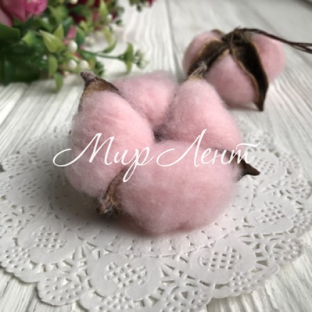 Бавовна стабілізована (коробочка), 5-6 см, рожевий, шт.