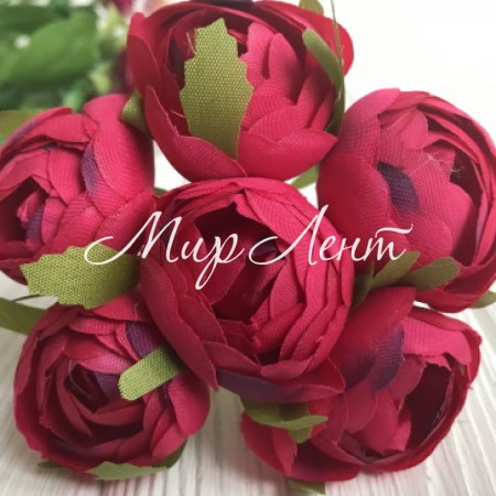 Півонія тканинний закритий, 4 см, малиново-фіолетовий, шт.