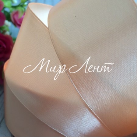 Атлас 5 см, персиковий, рулон 33 м