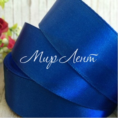 Атлас 2,5 см, темно-синий, метр