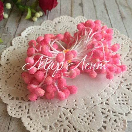 Сахарные тычинки, 4 мм, ярко-розовые