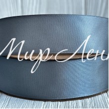 Атлас двосторонній (преміум), 2,5 см, срібло, метр