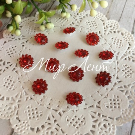 Серединка квіточка-ромбик, 11 мм, червона