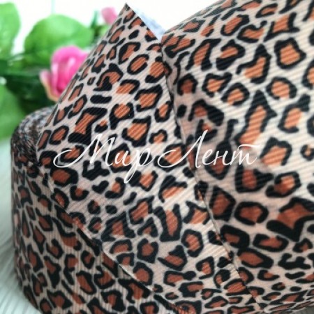 Репс 4 см, кофейный леопард, метр