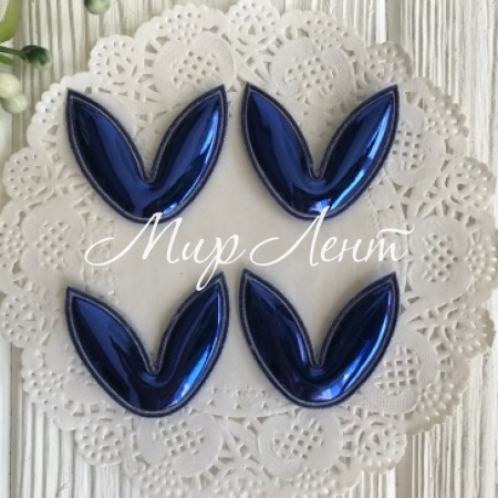 Аппликация лаковые ушки, 3х3,5 см, сапфировый, шт.