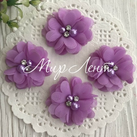 Шифонова квітка, 4,5 см, бузкова, шт.