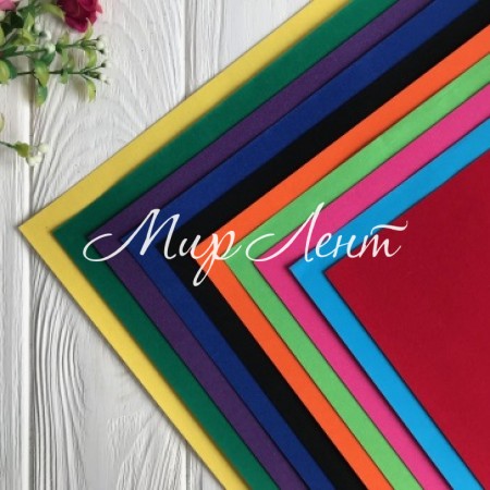 Оксамитовий папір кольоровий, 20х30 см, набір 10 шт.