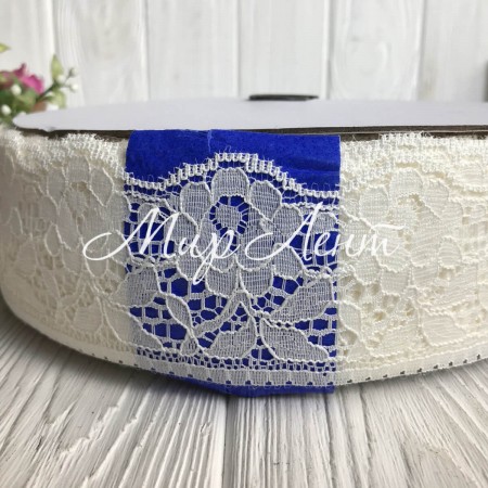 Мереживо трояндочка, 6 см, молочний, метр