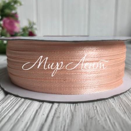 Атлас 0,3 см, персиковий, рулон 225 м