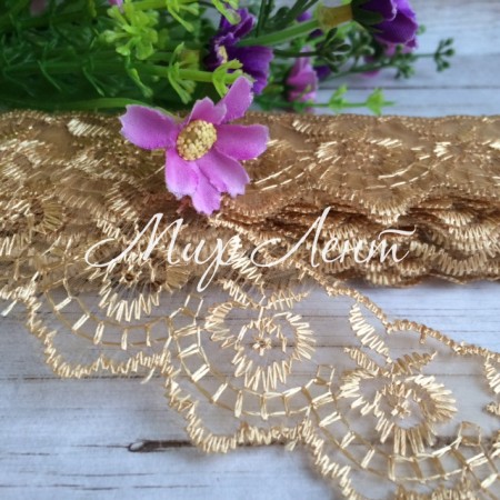 Мереживо яблучко, 4,5 см, золото, метр