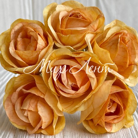 Мармурова троянда, 4,5 см, темно-жовта, пучок