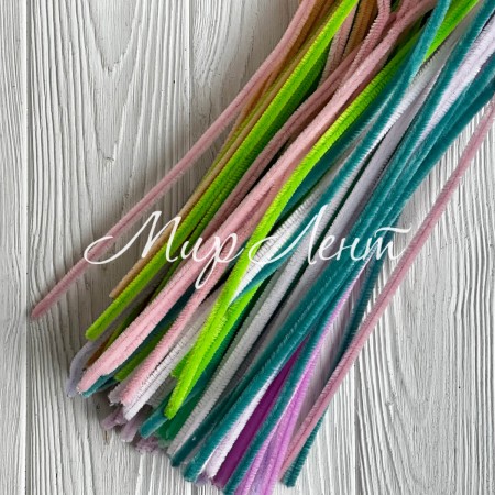 Синельний дріт простий, 30 см, пастельний мікс, шт.