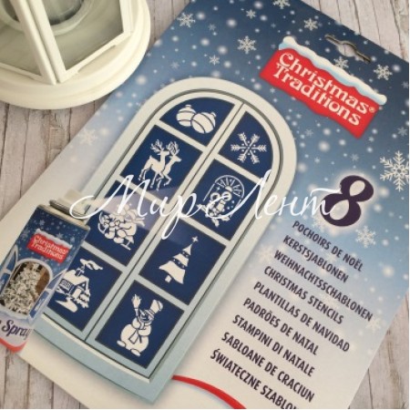 Трафарет новорічний, на 8 картинок, шт.