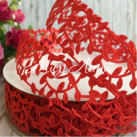 Кружевная лента Лавель, 3 см, красный