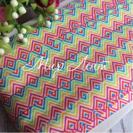 Бейка стрейчева, 1,5 см, вертикальний кольоровий шеврон (дрібний)