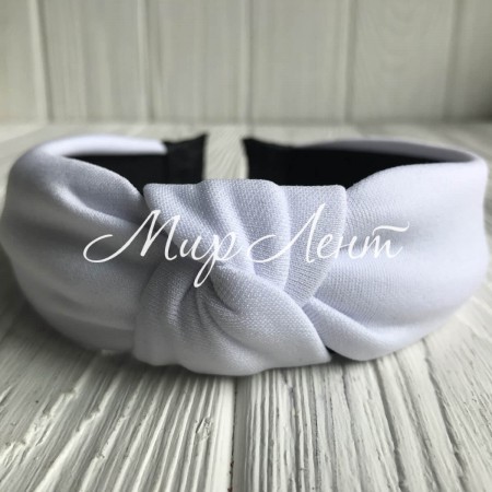 Обруч креп чалма однотонний, 4,5 см, білий, шт.