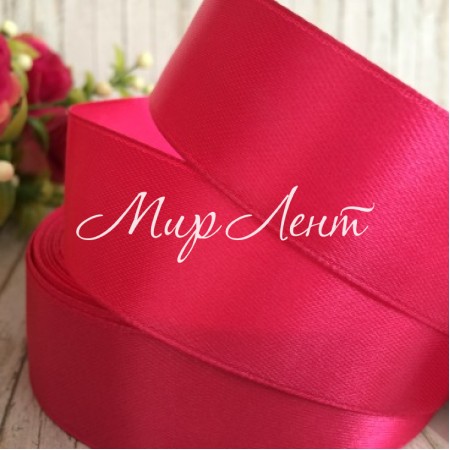 Атлас 2,5 см, малиновый, метр