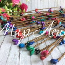 Декоративна гілочка з тичинками, 40 см, Мікс темний