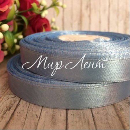 Атлас 1,2 см, блакитний, рулон 33 м