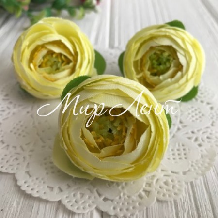 Бутон ранункулюса, 4-5 см, светло-желтый, шт.