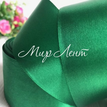 Атлас 4 см зелений рулон 33 м