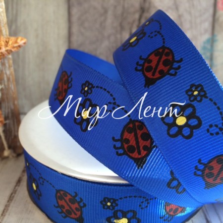 Репс 2,5 см, сонечко, синій